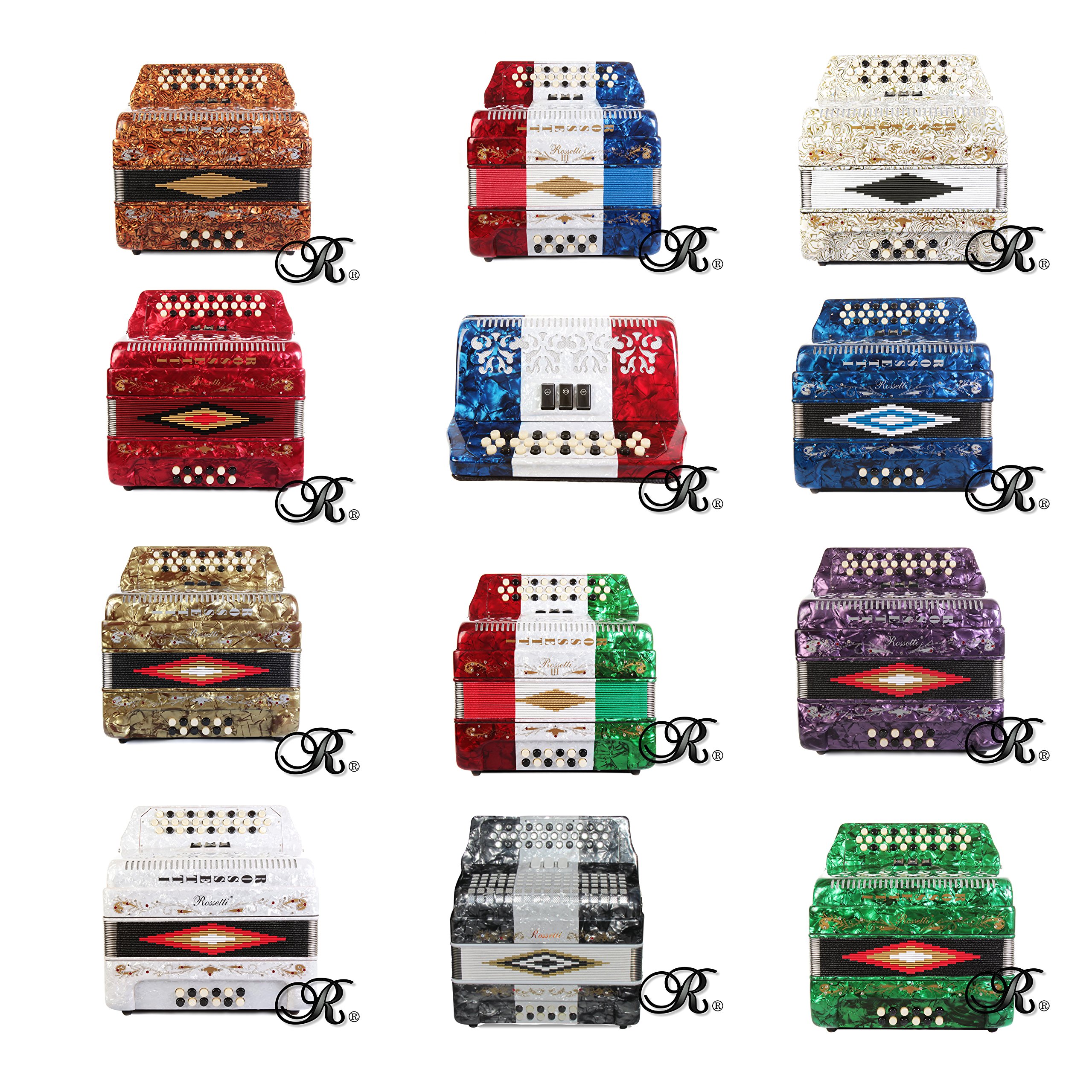 aco♡ Amazon.com: Rossetti, 34-Key Accordion (ROS3412-FBE-RD) : Musical